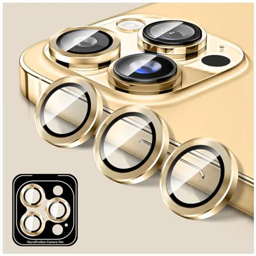 Kucheed Camera Lens Protector for iPhone 12 Pro Max Tempered Glass Camera Cover Screen Protector Automatic Alignment Metal Individual Rings HD Anti Scratch Phone Accessories